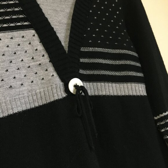 Vintage Striped Wool Blend Empress Waist Y2K Vibe Turtleneck Sweater - Picture 5 of 11